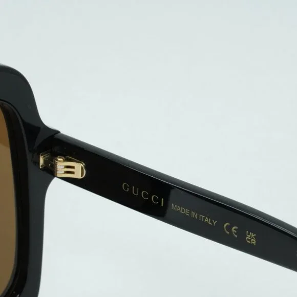 Gucci GG1241S 001 Sunglasses Black Square Frame, Brown Lenses - Picture 6 of 11